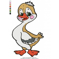 Cartoon Duck Embroidery Design